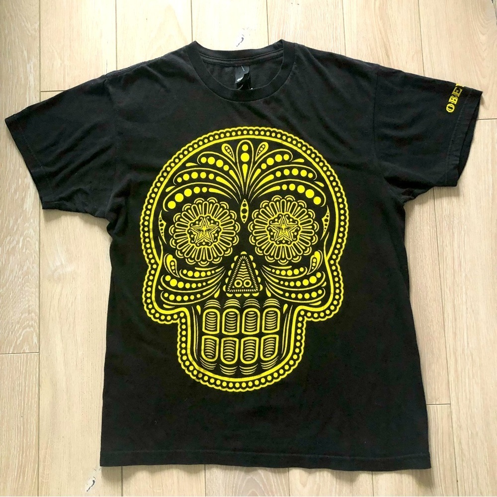 Obey Mexican Skull Graphic T Shirt